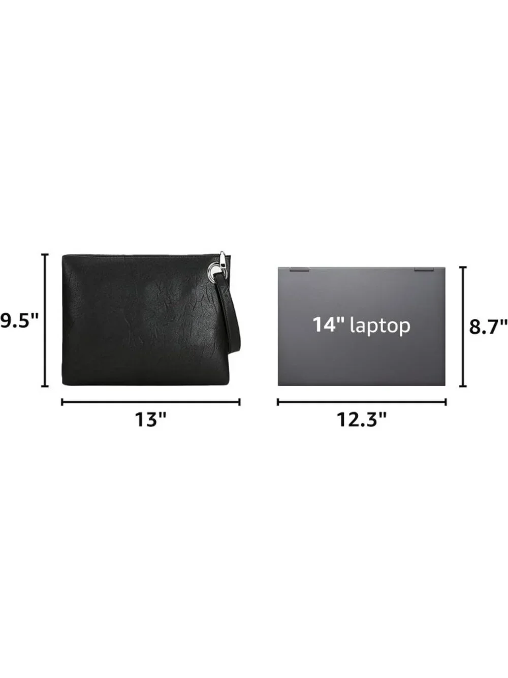 Women's Black Evening Clutch Purse Envelope Zipper Handbag Shoulder Bag